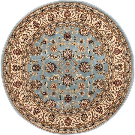 WELL WOVEN Well Woven 549364R Sarouk Traditional Round Rug; Light Blue - 3 ft. 11 in. 549364R